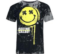Electric Callboy Spray Smile Homme T-Shirt Manches Courtes Gris M 100% Coton Regular/Coupe Standard
