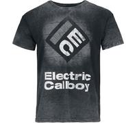 Electric Callboy Square Logo Homme T-Shirt Manches Courtes Gris M 100% Coton Regular/Coupe Standard