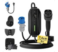 Electric Car Charger P17 7.4 Kw, 1-Phase, 8 M, 6a10a16a20a24a32a De Type 2 Ev Socket Charger Mobile Wallbox Charging Statio