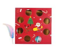 Electric Cat Puzzle Toys : Automatic Feather Rotation in Multi Holes Maze, Engaging Smart Teaser Toy for Cat Exercise and Entertainment Automatic Cat Toy: Electric Feather Rotation Puzzle