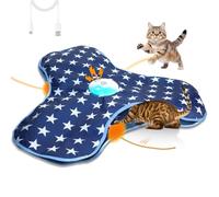 Electric Cat Toys - Rechargeable Interactive Concealed Teaser Game, Stimulating Automatic , Abs Construction with Moving Teasers, Fun Playtime Activity, Pet Enrichment Toy for Living, Bedroom
