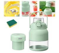 Electric Citrus Juicer 28 Oz,With Straw and Two Lids,Portable Mini Blender,Multifunctional Large-Capacity Wireless Blenders Rechargeable (Green)