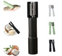 Electric Coconut Grater Machine,Portable Handheld Coconut Scraper Peeler Shredder,Stainless Steel Fish Scales Grater Machine,Wireless Anti-Splash Rotating Kitchen Electric Roller for Home (Black)