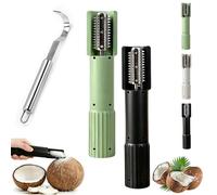 Electric Coconut Grater Machine, Portable Handheld Coconut Scraper Peeler Shredder, Wireless Automatic Anti-splash Rotating Kitchen Grater with Stainless Steel Blade, for Coconut, Fish (A+C)