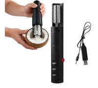 Electric Coconut Grater Machine, Portable Handheld Cordless Coconuts Scraper & Shredder, Wireless Automatic Anti-Splash Rotating Kitchen Grater for Coconut & Fish (Black,1 set)