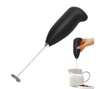 Electric Coffee Frother - Brushed Silver Steel Motorized Blender Wand, High Speed Immersion Blender Foamer Mixer Creation, Protein Shakes Cappuccinos Smoothies | Bartending, Morning Routine