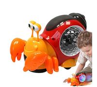 Electric Crawling Snail Toy With Lights Music | Automatic Obstacle Avoidance Walking Snail | Interactive Sensory Play For | Infant Developmental Light-Up Friend