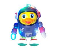 Electric Dancing Duck - ABS Metal Robot Toy | Lights Sounds Learning | Walking Space Duck - Interactive Robot | Singing Lights Dance Activity | Birthday Party Toy For Kids Home Preschool