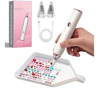 Electric Diamond Painting Pen, 3 Powerful Suction Modes, Vacuum Tech Diamond Art Pens with Round and Square Nozzles,Cordless Diamond Art Accessories for Home Crafting and Gifts (Ivory white)