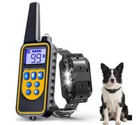 Electric Dog Collar Shock with Remote,2-in-1 Training Collar with USB Charging Cable,Dog Training Collar,Vibrating Dog Collar,Rechargeable Waterproof Dog Barking Collar for Training Device (A)