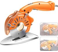 Electric Fabric Cutter, Coupeur de Tissu Manuel avec Fonction D'affûtage Automatique，5-Speed Adjustable, Circular Rotary Cutter with LED Light (100C(28mm))