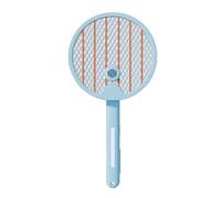 Electric Fly Swatter, Automatic Portable Handheld Fly Zapper High Voltage Shock Capability Gnats Catcher Racket for Indoor Home Office Backyard Patio Camping (Sky Blue)