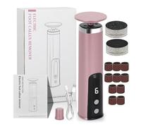 Electric Foot Callus Remover, 2-in-1 Pedicure Scrubber, Rechargeable Foot File with Sandpaper, Discs & Grinding Heads, Powerful Exfoliation for Dead Skin, 5.31x1.41x1.41 inches