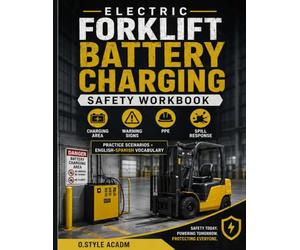 Electric Forklift Battery Charging Safety Workbook: Charging Area Rules, Battery Warning Signs, PPE Awareness, Spill Response, Practice Scenarios, and English-Spanish Vocabulary