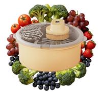 Electric Fruit Cleaner and Salad Spinner with One Touch Spin Drying (Beige)