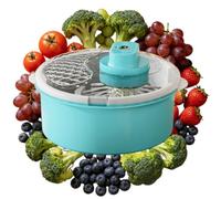 Electric Fruit Cleaner and Salad Spinner with One Touch Spin Drying (Blue)