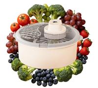 Electric Fruit Cleaner and Salad Spinner with One Touch Spin Drying (White)