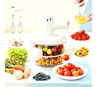 Electric Fruit Peeler & Mixer - 2-in-1,Electric Potato Peeler，white | Transparent Electric Fruit and Vegetable Peeler,Electric Potato Peeler,2-In-1 Automatic Peeler,for Grape Potato Tomato