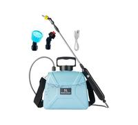 Electric Garden Sprayer, 5L Backpack Tool, 33.86x11.02x11.42 inches Telescopic Mist Wand, 3 Nozzle Watering Device with Shoulder Strap for Plant Care Pool Yard Maintenance Floor Car Detailing Tasks