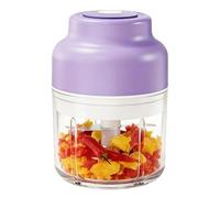 Electric Garlic Chopper, USB Rechargeable Portable Food Processor for Garlic, Onion, Chili, Nuts, One-Touch Mini Kitchen Helper (Purple,320ml)