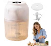 Electric Garlic Crusher - 350ml Cordless Mini Food Chopper，White