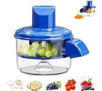 Electric Grape Peeling Machine, Garlic Peeler Machine, Automatic Small Fruit Peeling Tool, Rechargeable Home Kitchen Aid for Elderly, Commercial Smart Fruit Peeler (Blue)