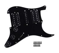 Electric Guitar Board Pickguard Humbucker, 3Ply HSH 11 Hole Loaded Prewired Pickguard (Black)