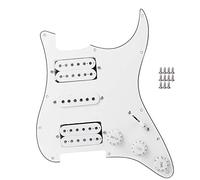 Electric Guitar Board Pickguard Humbucker, 3Ply HSH 11 Hole Loaded Prewired Pickguard (White)