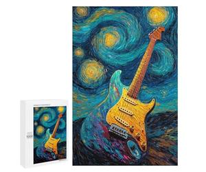 Electric Guitar in Starry Night Puzzle 1000 Pièces Educa Jouet en Bois Cadeau Unique Décoration Intérieure Jeu Éducatif Challenge Toy Adultes Et Enfants À Partir De 14 Ans 1000 PCS