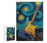 Electric Guitar in Starry Night Puzzle 300 Pièces Educa Jouet en Bois Cadeau Unique Décoration Intérieure Jeu Éducatif Challenge Toy Adultes Et Enfants À Partir De 14 Ans 300 PCS