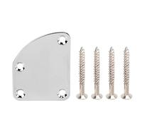 Electric Guitar Neck Plate | 4 - Hole Curved Cutaway for Stronger Neck Joint | Semi Round Back Mounting Plate with Screws | Replacement for Guitar/Bass