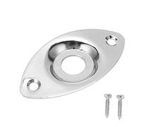 Electric Guitar Output Jack Plate | Oval Side Jack Socket for Bass/Guitar/Instrument | Metal Plate with Screws, Glossy Finish