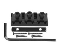 Electric Guitar String Lock Nut, Guitar Bridge String Locks with Headstock String Retainer Bar, Headless Guitar String Locking Nut for Maple Bridge (Black (GE99))