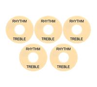 Electric Guitar Switch Washer 5Pcs | 44mm Plastic Replacement Part for Guitar Switch/Potentiometer | Robust GN602 Black Letter & GN603 Gold Letter Styles (GN602 black letter)
