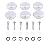 Electric Guitar Tuner Buttons | 6PCS Replacement Machine Heads | Sturdy Plastic Oval Buttons for Easy Installation/Repair | Lightweight Tuning Key Handle Kit (White)