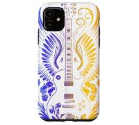 Electric Guitar with Rainbow Wings and Floral Art Festival Coque pour iPhone 11
