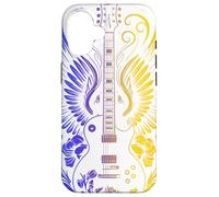 Electric Guitar with Rainbow Wings and Floral Art Festival Coque pour iPhone 16