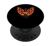 Electric Guitar with Wings Music Lover Rock and Roll PopSockets PopGrip Adhésif