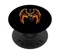 Electric Guitar with Wings Music Lover Rock and Roll PopSockets PopGrip Adhésif