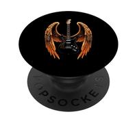 Electric Guitar with Wings Music Lover Rock and Roll PopSockets PopGrip Adhésif