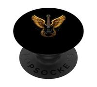 Electric Guitar with Wings Music Lover Rock and Roll PopSockets PopGrip Adhésif