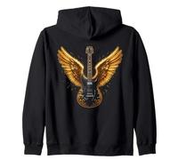 Electric Guitar with Wings Music Lover Rock and Roll Sweat à Capuche