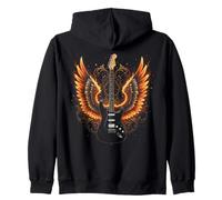 Electric Guitar with Wings Music Lover Rock and Roll Sweat à Capuche