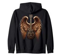 Electric Guitar with Wings Music Lover Rock and Roll Sweat à Capuche