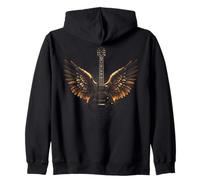 Electric Guitar with Wings Music Lover Rock and Roll Sweat à Capuche