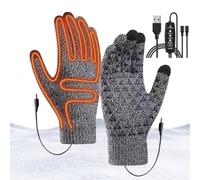 Electric Heated Gloves - Non-Slip Knitted 3 Temperature Modes,areHeated | Full Finger Warmers, Adjustable Heat, Grip Palm | Winter Handwear for Skiing Snowboarding Cycling Hiking Outdoor Work Gear