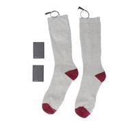 Electric Heated Socks Battery Operated | Cotton Winter Socks for Men & Women | Cold Weather Socks for Skiing/Hiking/Camping | One Size Fits Most with Portable Battery Box (Grey)