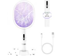 Electric Insect Racket Charging 1800 mAh,Anti-Mosquito Type-C Removable Suitable for Indoor and Outdoor - White (1 Piece)