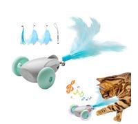 Electric Interactive Cat Toy, Squeaky Toys for Kitten with Feathers, Cat Toys with Bells, Mice Moving Cat Toys, Interactive Cat Toy with Lights, Electric Cat Toy for Indoor Cats, Outdoor Cat Toy with