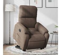 Electric Lift and Recliner Chair for Elderly, Power Reclining Sofa with Massage, Brown Microfiber Fabric, Remote Control, Easy Stand Assist Chair for Living Room, Home, Senior Comfort and Relaxation